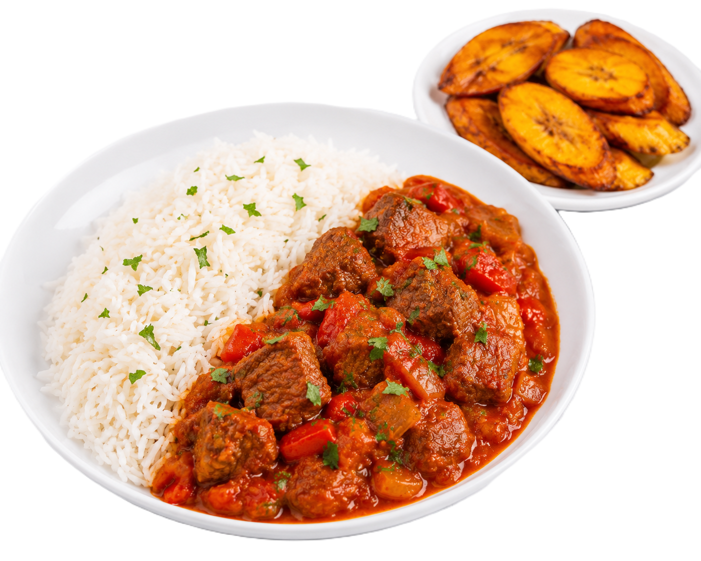 West African Beef Stew with Rice and Plantains