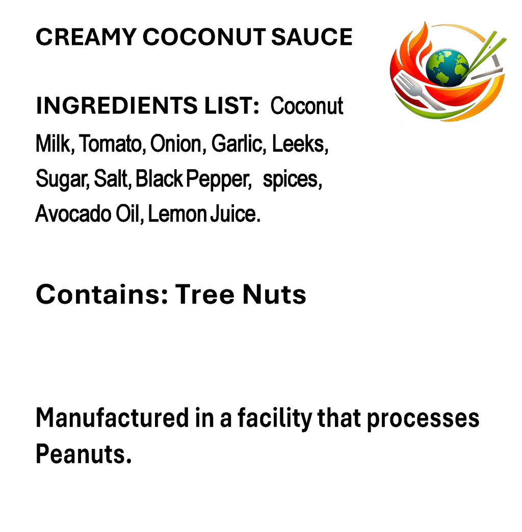Creamy Coconut Simmer Sauce 8 oz | Ready-to-Use Tropical Cooking Sauce |Fusion Kuisine