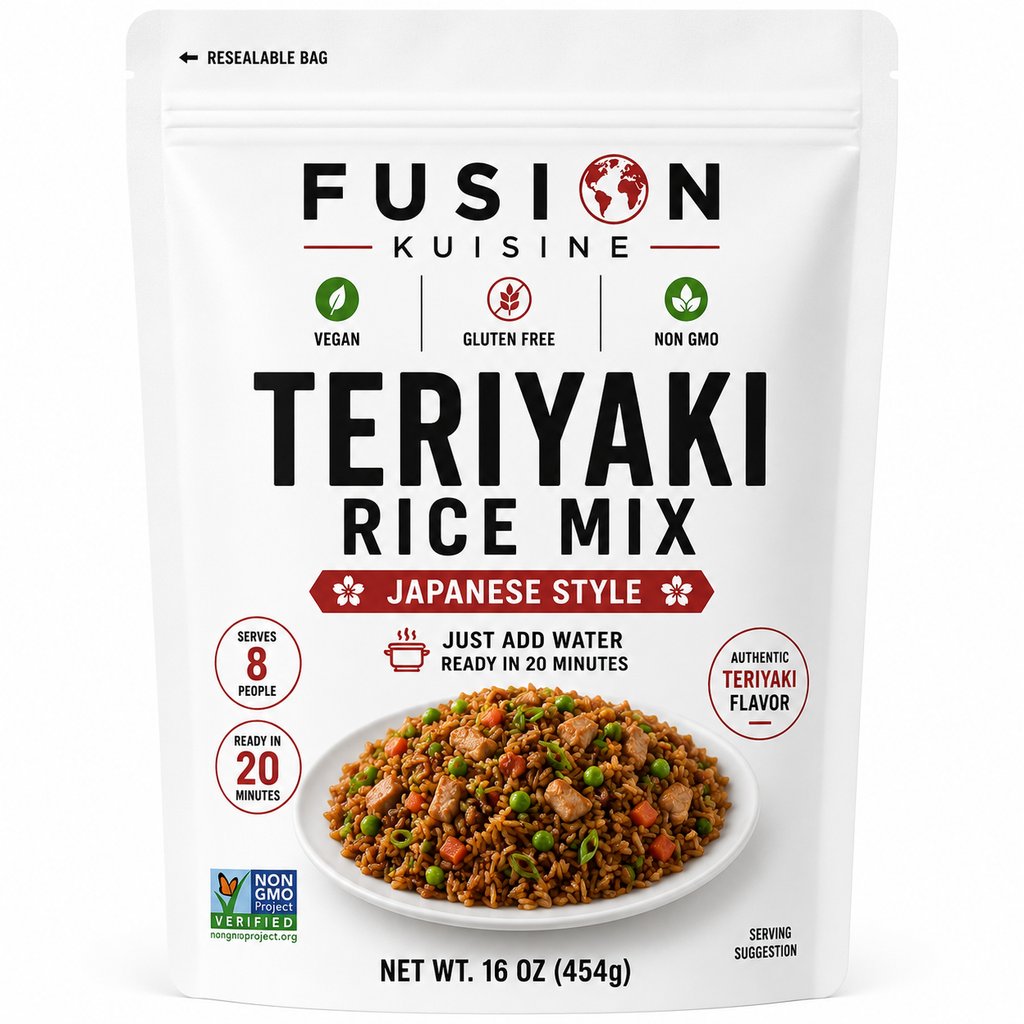 Teriyaki Rice Mix 16 oz | Japanese Inspired Rice Blend | Serves 8 | Fusion Kuisine